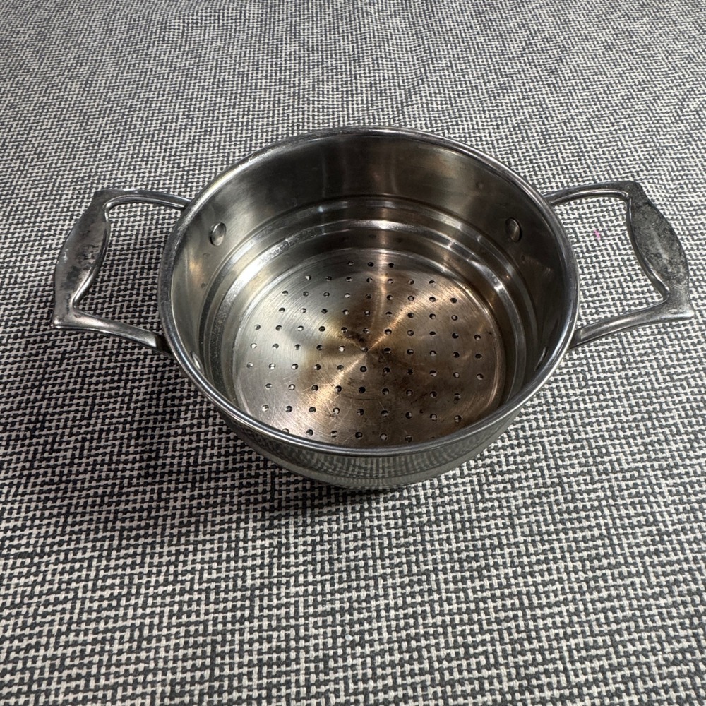 Stainless Steel Steamer Basket Insert Dual Handle 8 Inch Perforated Pot Strainer